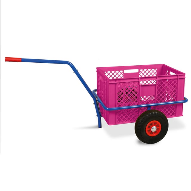 Brb Handwagen Mit Kunststoffkorb 600x400x320 Mm / 63 Liter, Pink, Tragkraft 200 Kg, Pannensichere Reifen