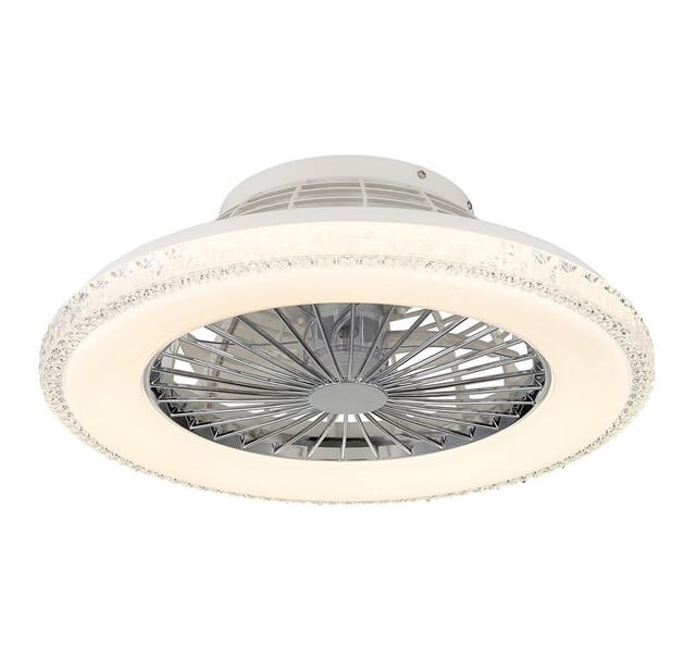 Deckenventilator Deckenlampe Dimmbar Kristalle Fernbedienung Vor-rücklauf Led