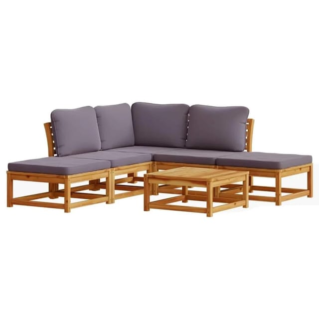 vidaXL 6-Tlg Garten-Lounge-Set mit Kissen Massivholz Akazie 3214306