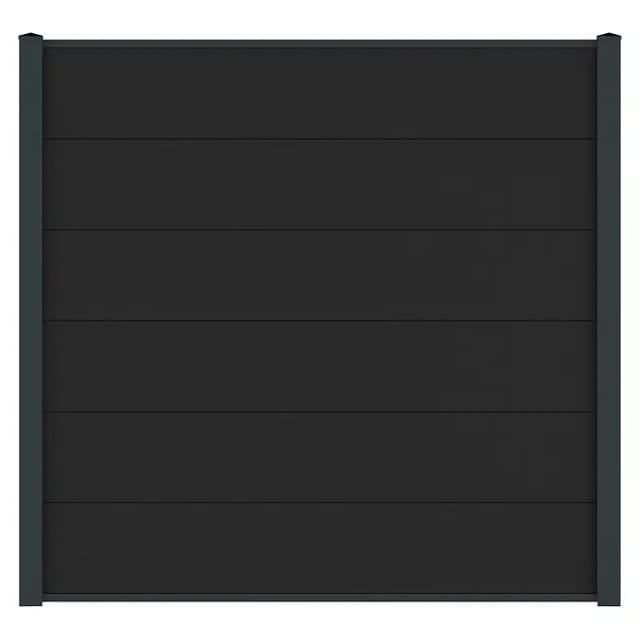 Vidual WPC-Sichtschutzzaun Comp-co 280 zum Aufdübeln 1,8 m x 3,63 m Anthrazit