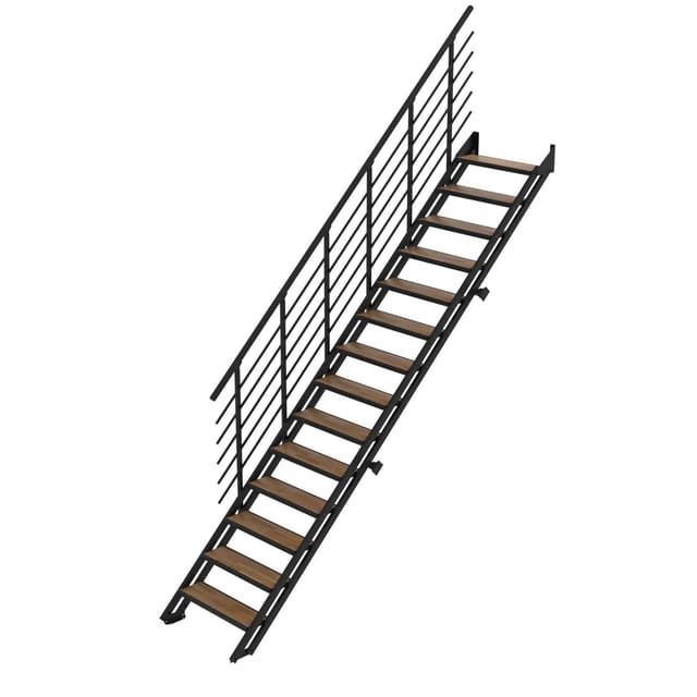 Minka Raumspartreppe Flex Hybrid Schwarz Eiche 14 Stufen
