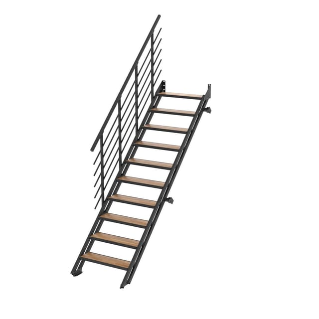 Minka Raumspartreppe Flex Hybrid Schwarz Eiche 10 Stufen