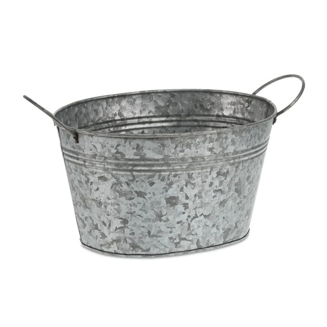 Relaxdays Zinkwannen Eisen Silber Verzinkt Wasserdicht Stapelbar 4er Set 15,5 cm x 29 cm x 17,5 cm 0,21 kg
