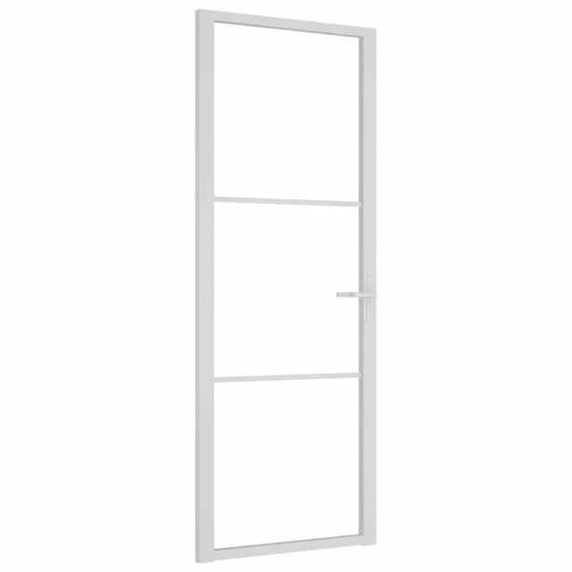 vidaXL Innentür 76x201,5 cm Weiß ESG-Glas und Aluminium 350568