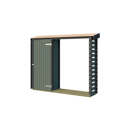 Weka Brennholzregal Killarney 250 cm Grau-Grün