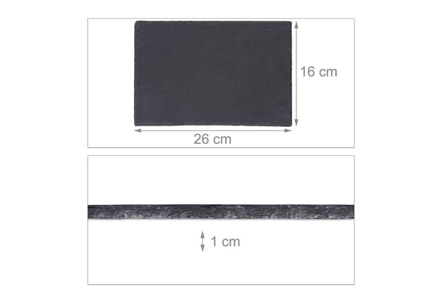 Relaxdays Schieferplatte 8er Set Schiefer Anthrazit Beschriftbar Rutschfest 26 cm x 16 cm 5,92 kg