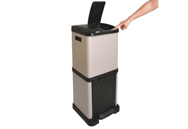 Svita 3xcombo 32L Mülleimer Mülltrennsystem Abfalleimer Mit Fächern Taupe