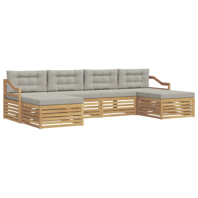 vidaXL Outdoor-Sofagarnitur 6 Stk Weiß und Hellgrau 3390941