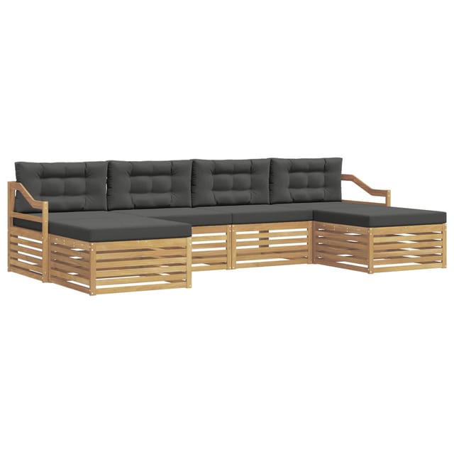 vidaXL Outdoor-Sofagarnitur 6 Stk Weiß und Anthrazit 3390942