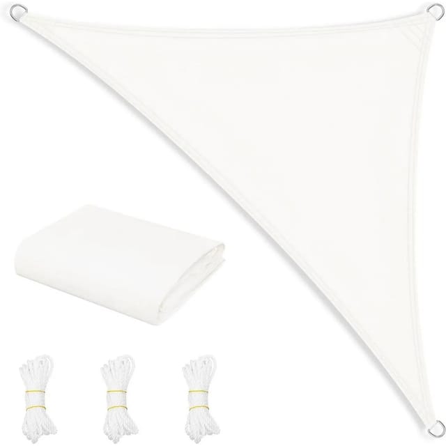 WOLTU Sonnensegel PES 200 g/m² Polyester 95% UV Schutz Creme 5x5x7 m