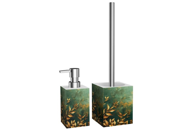 SANILO Badezimmer Set Seifenspender und WC Bürste Greego