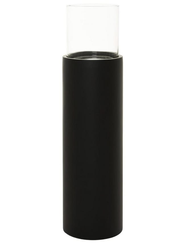 Vivanno Windlichtsäule Candiro 21 cm x 21 cm x 80 cm Schwarz