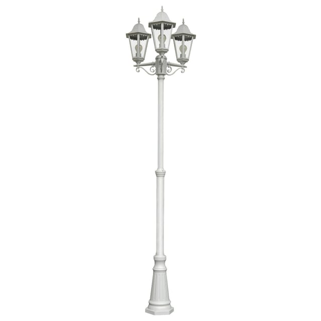 DELUKE Kandelaber ANNA Aluminium Weiß 220x58x58cm Außenwegeleuchte Hof Garten Laterne