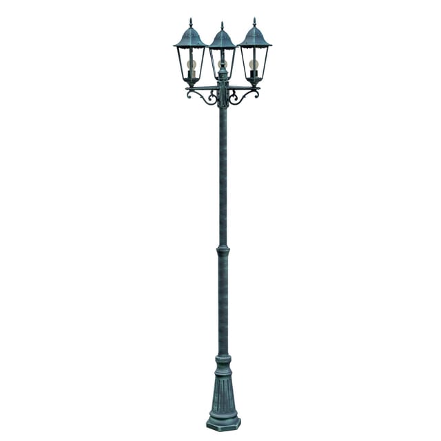 DELUKE Kandelaber ANNA Aluminium Grün-Schwarz 220x58x58cm Außenwegeleuchte Hof Garten Laterne