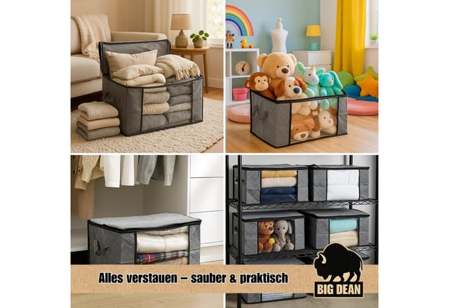BigDean 6x 90L Aufbewahrungstasche Kleidung Aufbewahrung Kleideraufbewahrung
