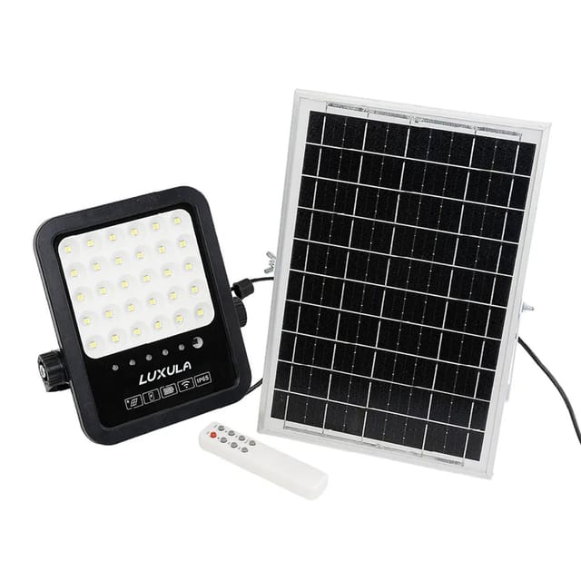 LUXULA LED Solarstrahler 1100lm 6500K Kaltweiß Mit Akku IP65 Solar-Fluter Außenstrahler Außenleuchten Garten Schwarz