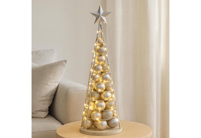 MCW Deko-Baum O91 Metall 90cm Silberfarben
