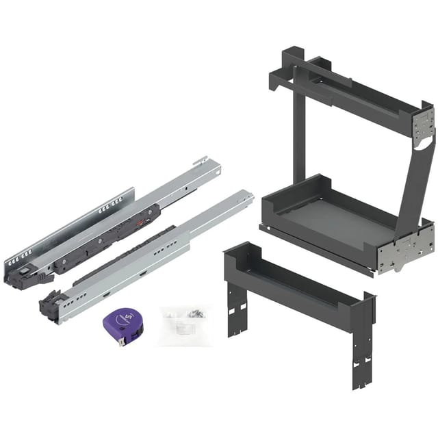 vasalat Set Pinello Towel Schrankauszug 300 Rechts 3-Etagen Vollauszug & Tablar Anthrazit
