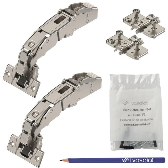 vasalat Set Blum Clip Top Blumotion Weitwinkelscharniere 155 Grad zum Anschrauben mit Platten