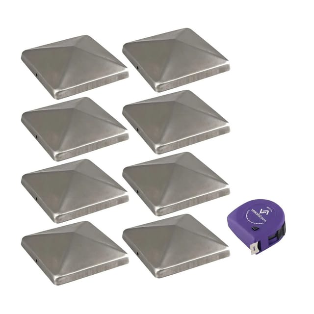 vasalat Set Pfostenkappe 9x9 cm Edelstahl mit Schrauben