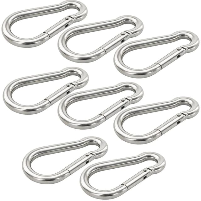 vasalat Set Karabiner-Set Edelstahl 6x60 mm Mittel bis 99 kg 8 Stück