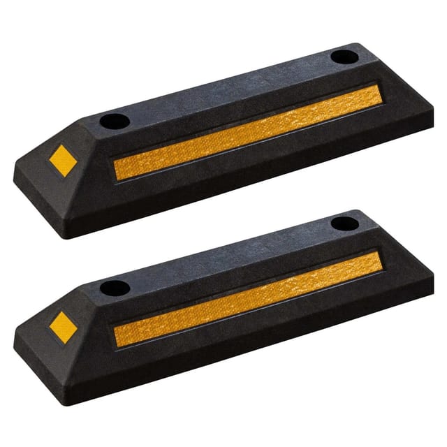 Wiltec Radstopper 56X15X10Cm 2X Einparkhilfe Gummi Anfahrschutz Parkhilfe Garage