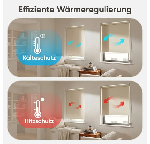 Sekey Seitenzugrollo Verdunkelung ohne Bohren Blickdicht Beige 50x130cm