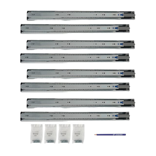 vasalat Kugelauszug 600mm Softclose Kugelführung - Vollauszug mit Dämpfung - 4 Paar