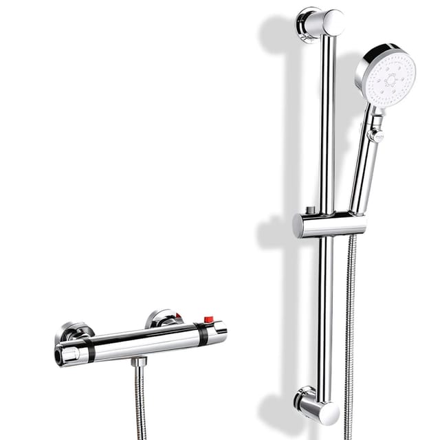 PXloue Duschsystem Mit Handbrause-Höhenverstellbare Duschsäule