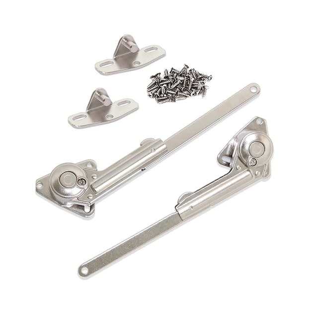 Emuca Set Klappenstütze und Klappenhalter NSDX 20-70kgxcm Kraft Stahl und Zamak Vernickelt