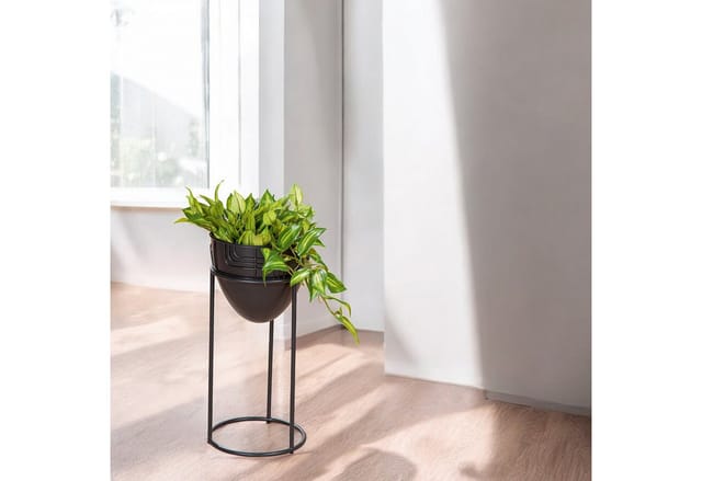 Gilde Übertopf Labyrinth Schwarz 50 cm x Ø 23,5 cm