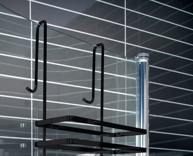 Euroshowers Duschregal 3 Etagen Ohne Bohren mit Haken Matt Schwarz