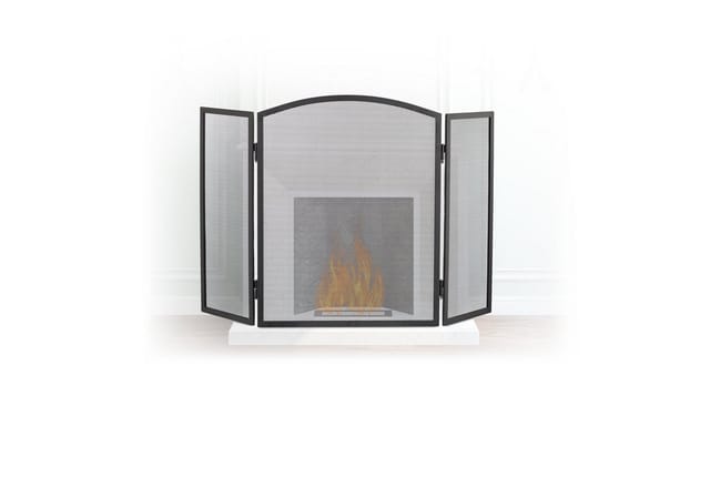 Relaxdays Funkenschutzgitter Stahl Schwarz Freistehend Klappbar Pulverbeschichtet 62 cm x 96 cm x 1 cm 2,5 kg