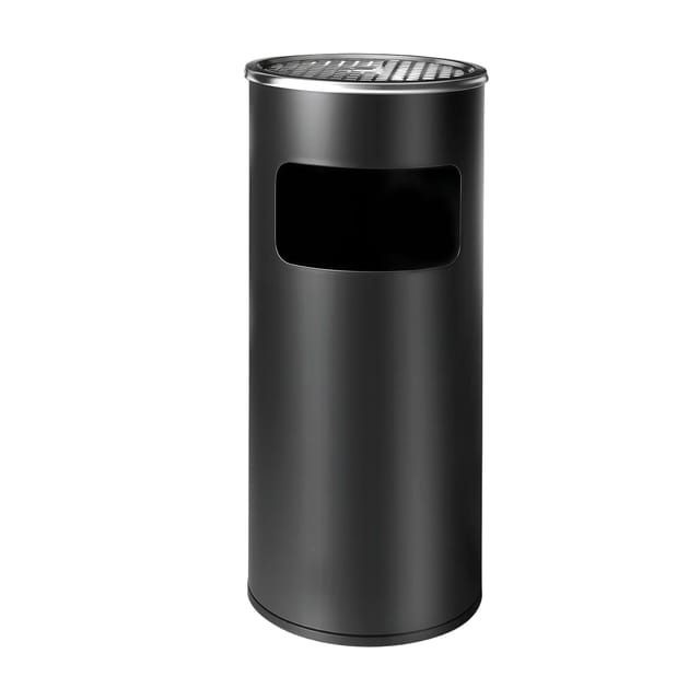 Relaxdays Standaschenbecher Eisen Schwarz Mit Inneneimer 30, 60,5 cm x 23,5 cm 2,6 kg