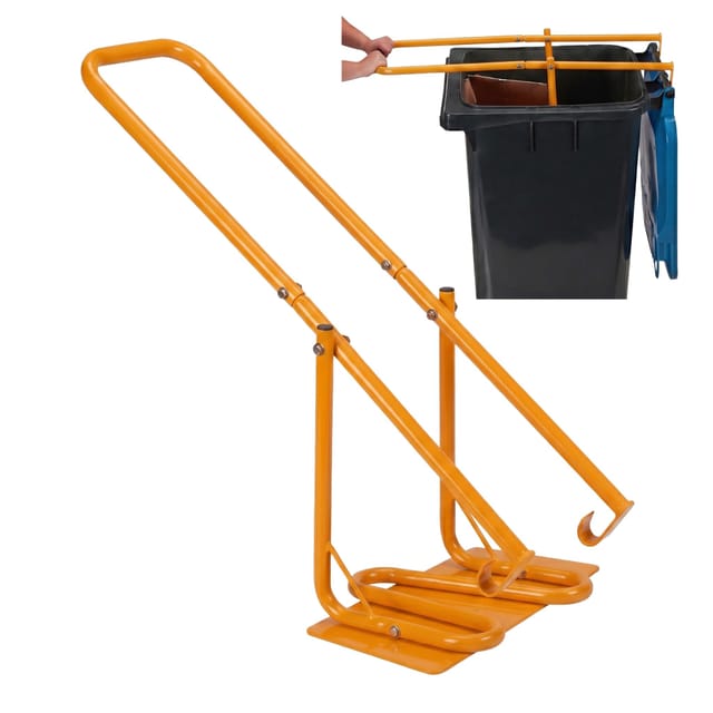 Relaxdays Müllpresse Stahl Gelb Manuell Pulverbeschichtet 95 cm 30 cm x 31 cm