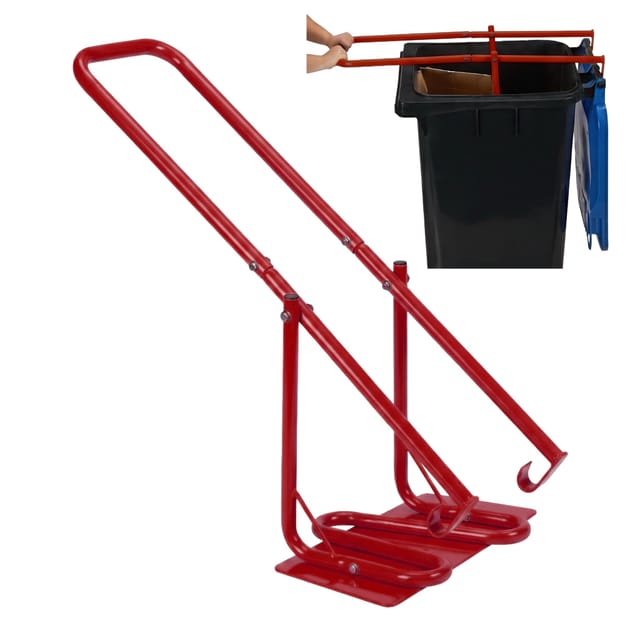 Relaxdays Müllpresse Stahl Rot Manuell Pulverbeschichtet 95 cm 30 cm x 31 cm