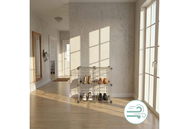 Relaxdays Steckregal Stahl Silber 4 Würfel Stecksystem 75 cm x 75 cm x 37 cm