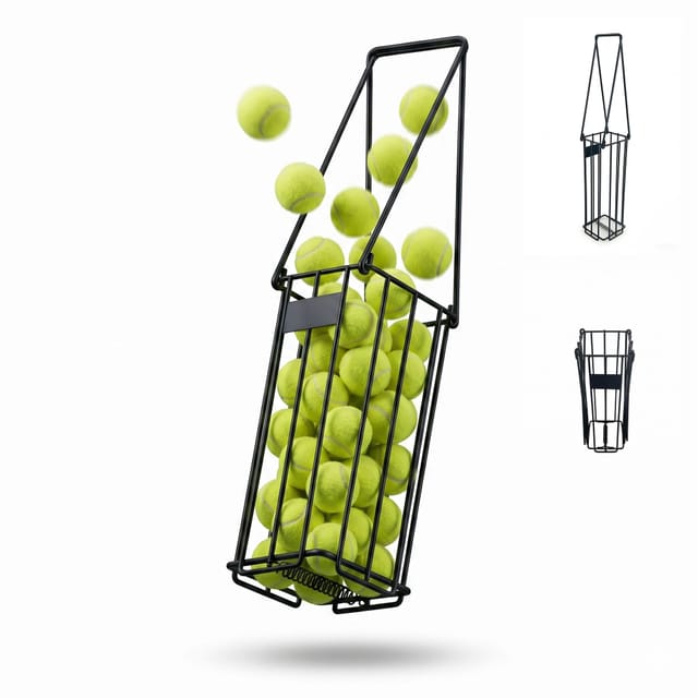 Relaxdays Tennisballsammler Eisen Schwarz Klappbar 40,5 cm x 14 cm x 14 cm 1,8 kg