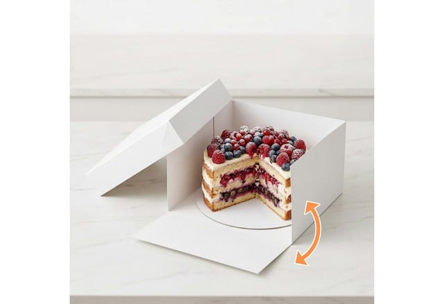 Relaxdays Tortenboxen Karton Weiß 4er Set mit Tortenboards 30 cm x 30 cm x 30 cm