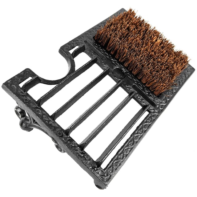 Relaxdays Schuhabstreifer Gusseisen Schwarz Geneigt Schwer mit Schuhauszieher 12 cm x 33 cm x 22 cm 2,6 kg