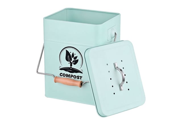 Relaxdays Komposteimer Eisen Mint Aktivkohlefilter 6 Liter 25 cm x 20,5 cm x 17,5 cm 0,8 kg
