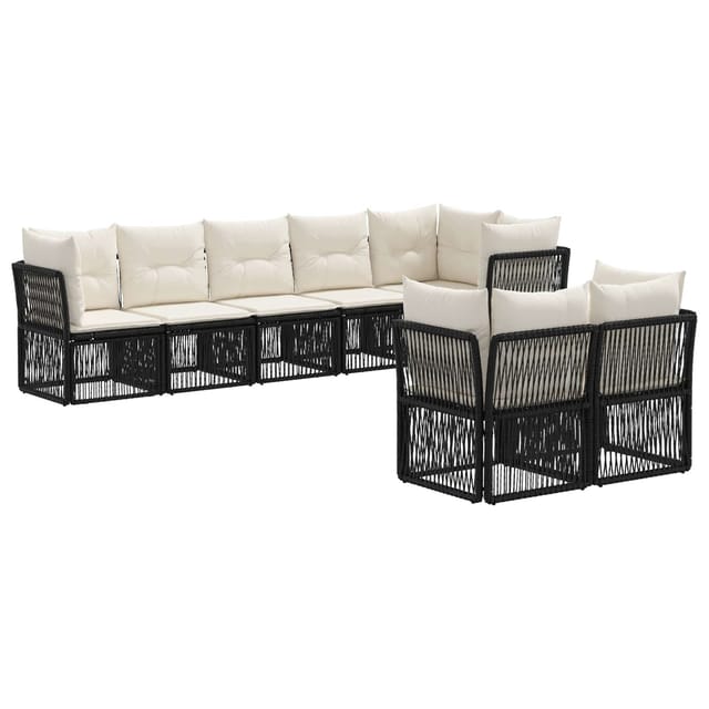vidaXL Gartensofa-Set 8-Tlg Schwarz Poly-Rattan 3434284