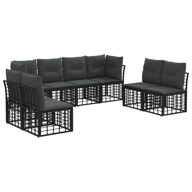 vidaXL Outdoor-Sofagarnitur Schwarz Polyester 3437437