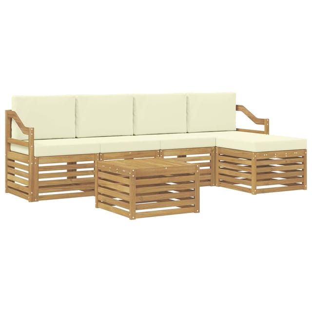 vidaXL Outdoor-Sofagarnitur 6-Tlg Weiß und Creme 59 x 59 x 37 cm 3391730