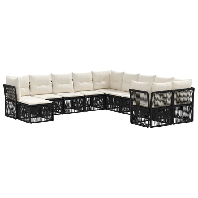 vidaXL Gartensofa-Set 11-Tlg Schwarz Poly-Rattan 3434452