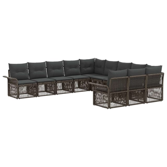 vidaXL Gartensofa-Set 11-Tlg Grau Poly-Rattan 3434969