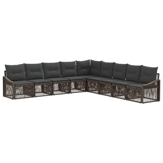vidaXL Gartensofa-Set 9-Tlg Grau Poly-Rattan 3436028