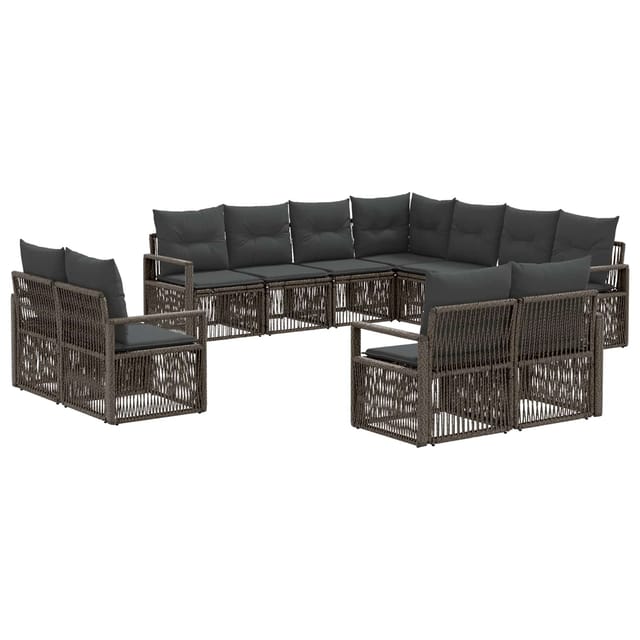 vidaXL Gartensofa-Set 11-Tlg Grau Poly-Rattan 3435881