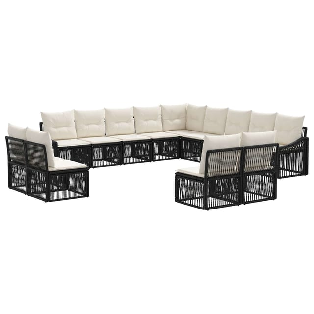 vidaXL Gartensofa-Set 13-Tlg Schwarz Poly-Rattan 3436168