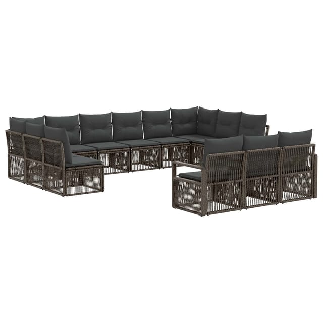 vidaXL Gartensofa-Set 13-Tlg Grau Poly-Rattan 3435863